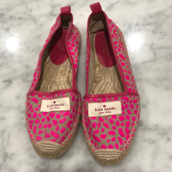 Kate Spade Pink Cheetah Print Espadrilles SZ 7 - Picture 1 of 5